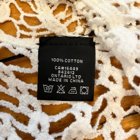 NWT White Cotton Boho Hippie Crochet High-Low Top, Size Small - Picture 12 of 12